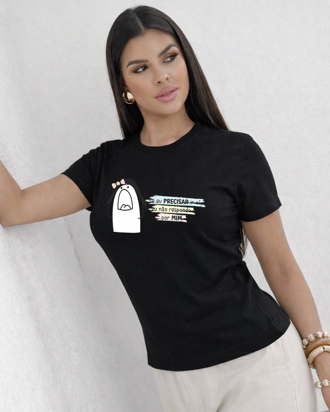 Camiseta Feminina 100% Algodão "Se Eu Precisar Ir Aí" Dia Das Mães