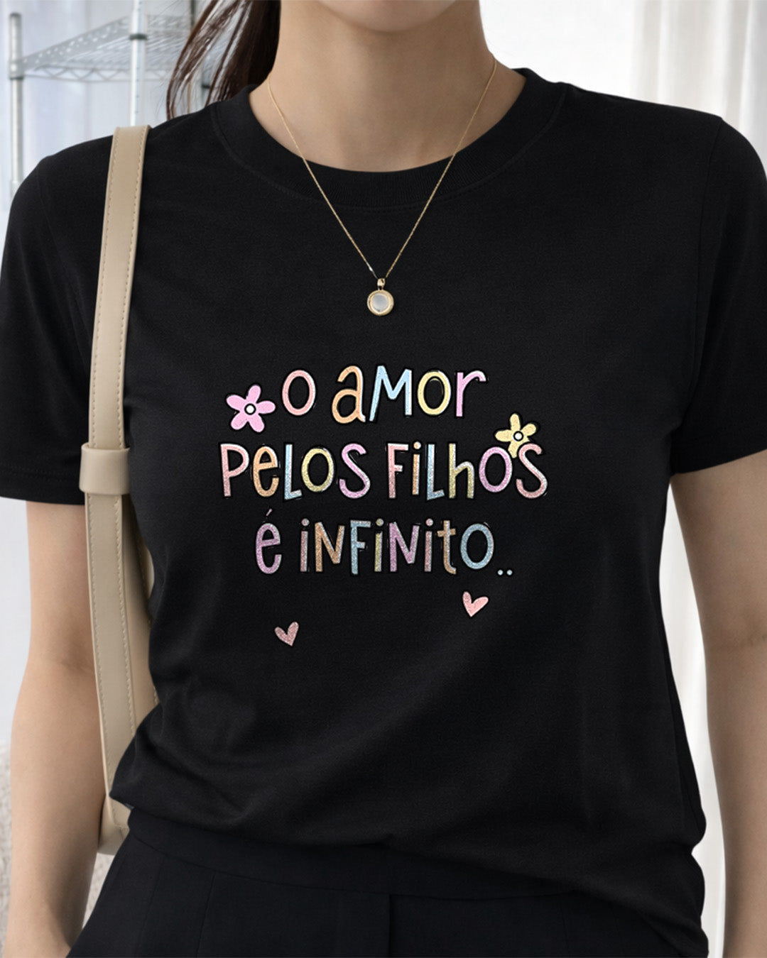 Camiseta Feminina 100% Algodão "Filhos É Infinito" Dia Das Mães