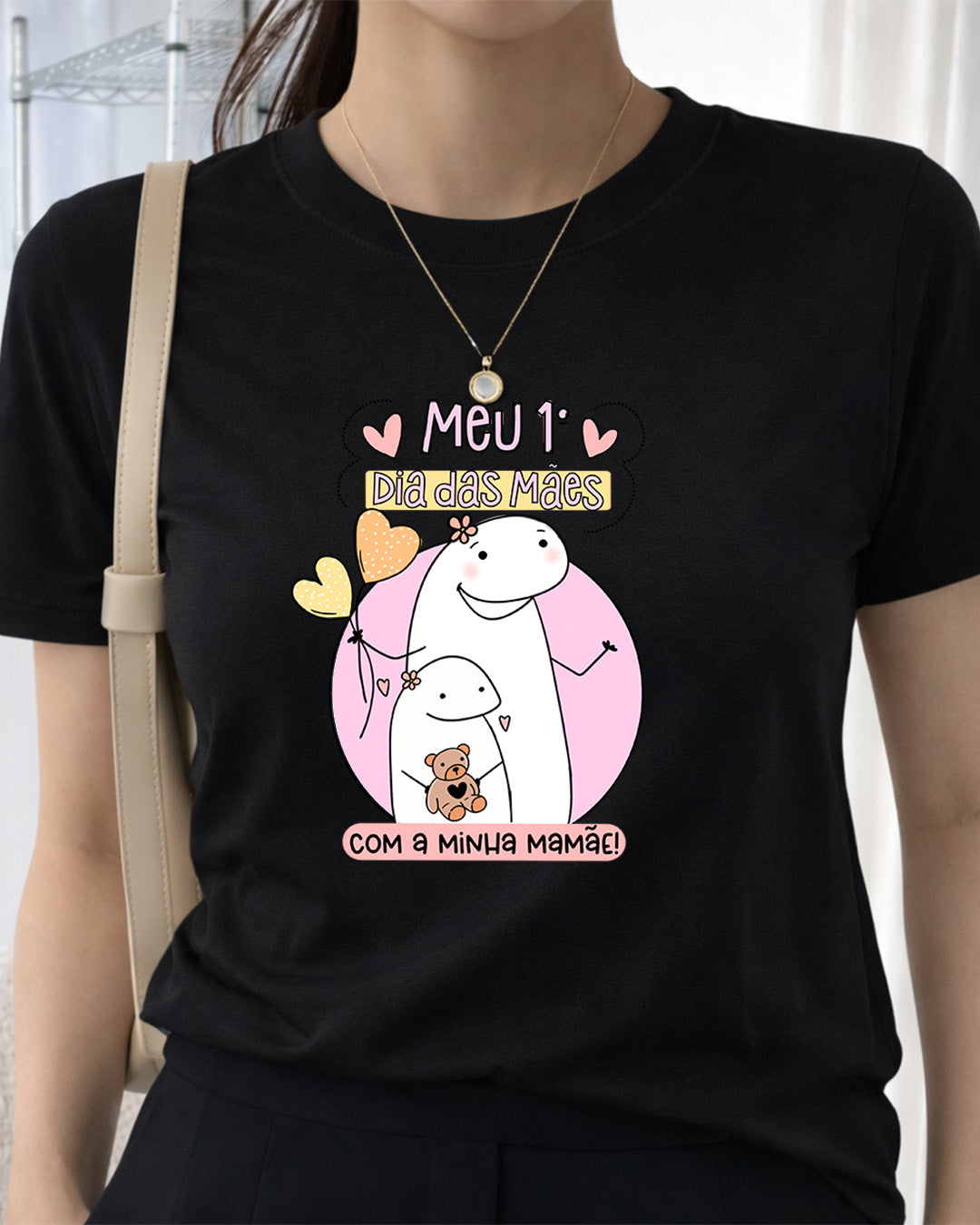 Camiseta Feminina 100% Algodão "Meu primeiro Dia Das Mães" Dia Das Mães