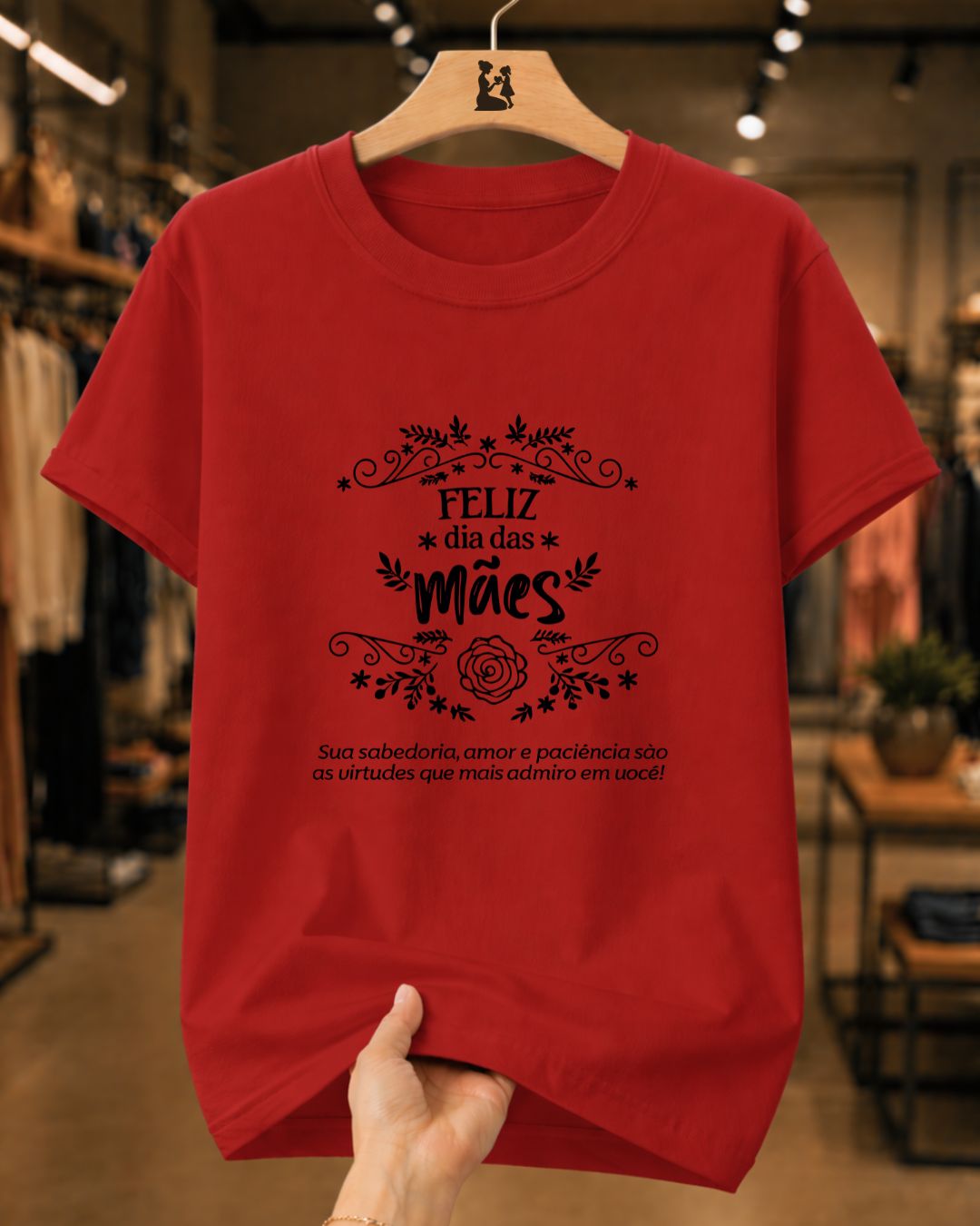 Camiseta Dia Das Mães Feminina "Feliz Dia Das Mães" 100% Algodão