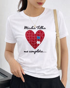 Camiseta Feminina 100% Algodão "Minha Filha" Dia Das Mães