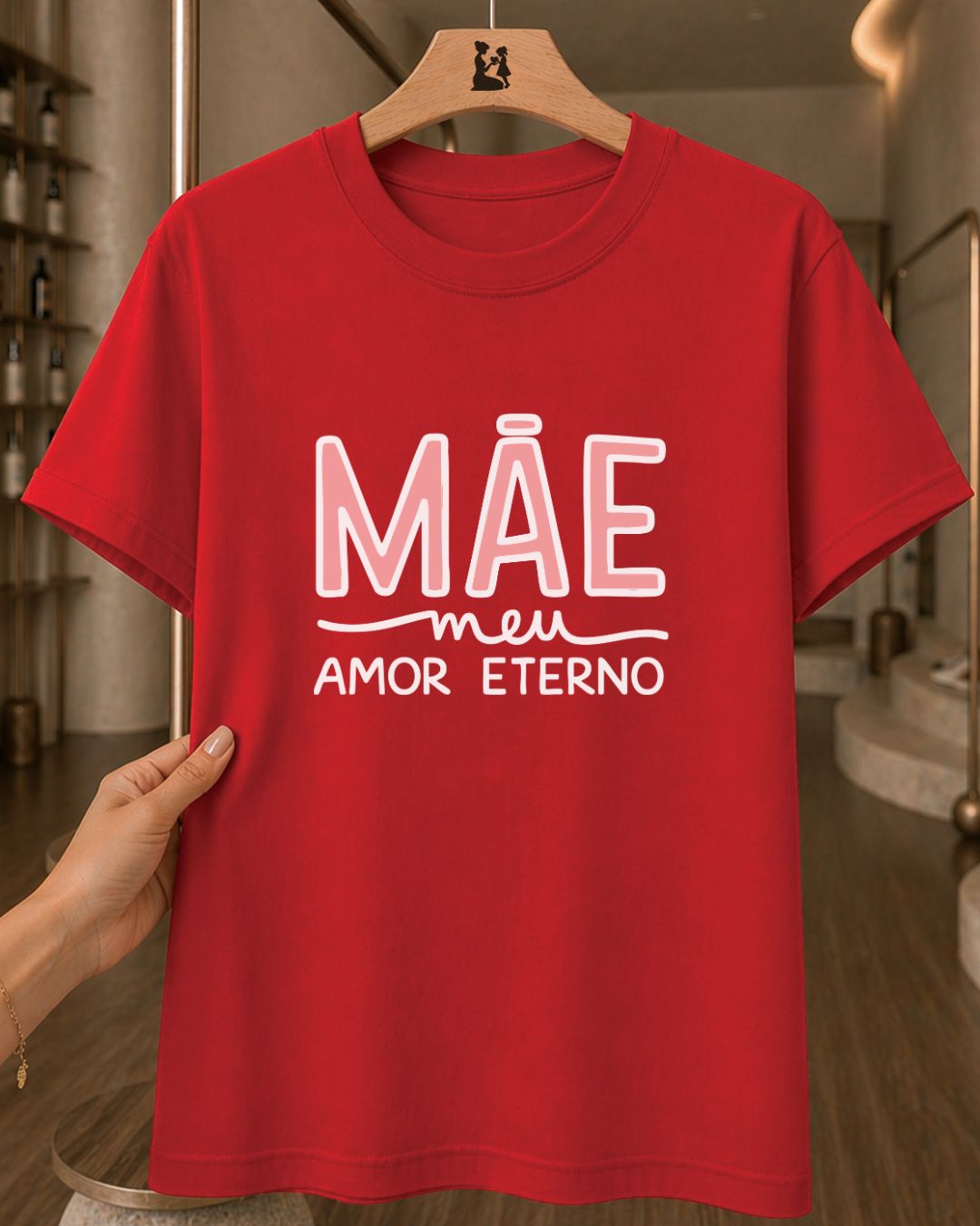 Camiseta 100% Algodão Feminina "Mãe Meu Amor Eterno" Dia Das Mães