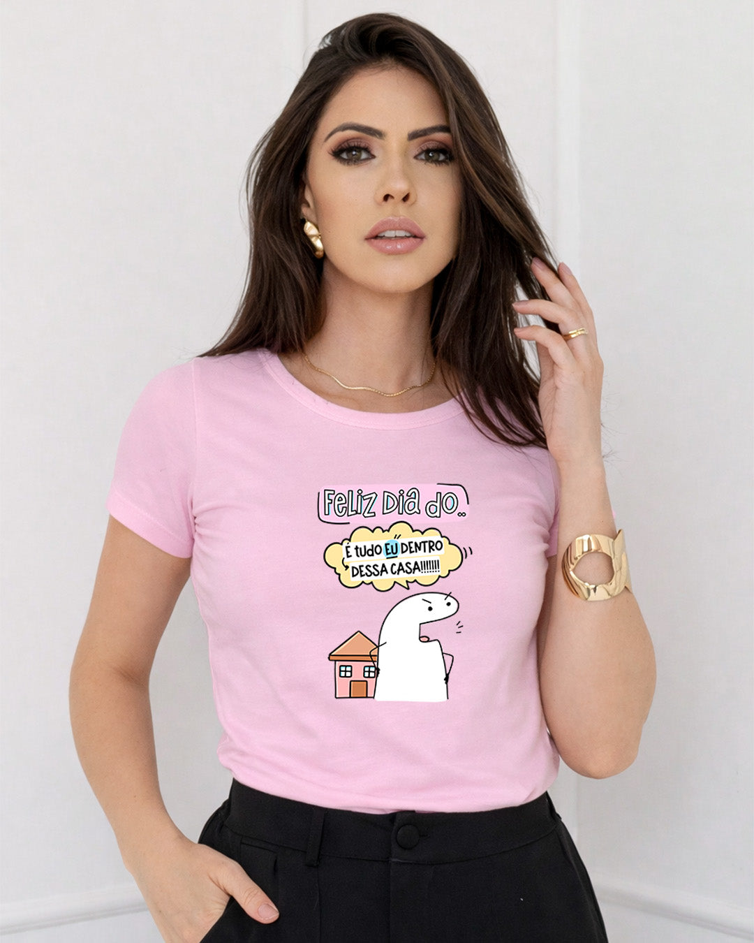 Camiseta Feminina 100% Algodão "É Tudo Eu" Dia Das Mães