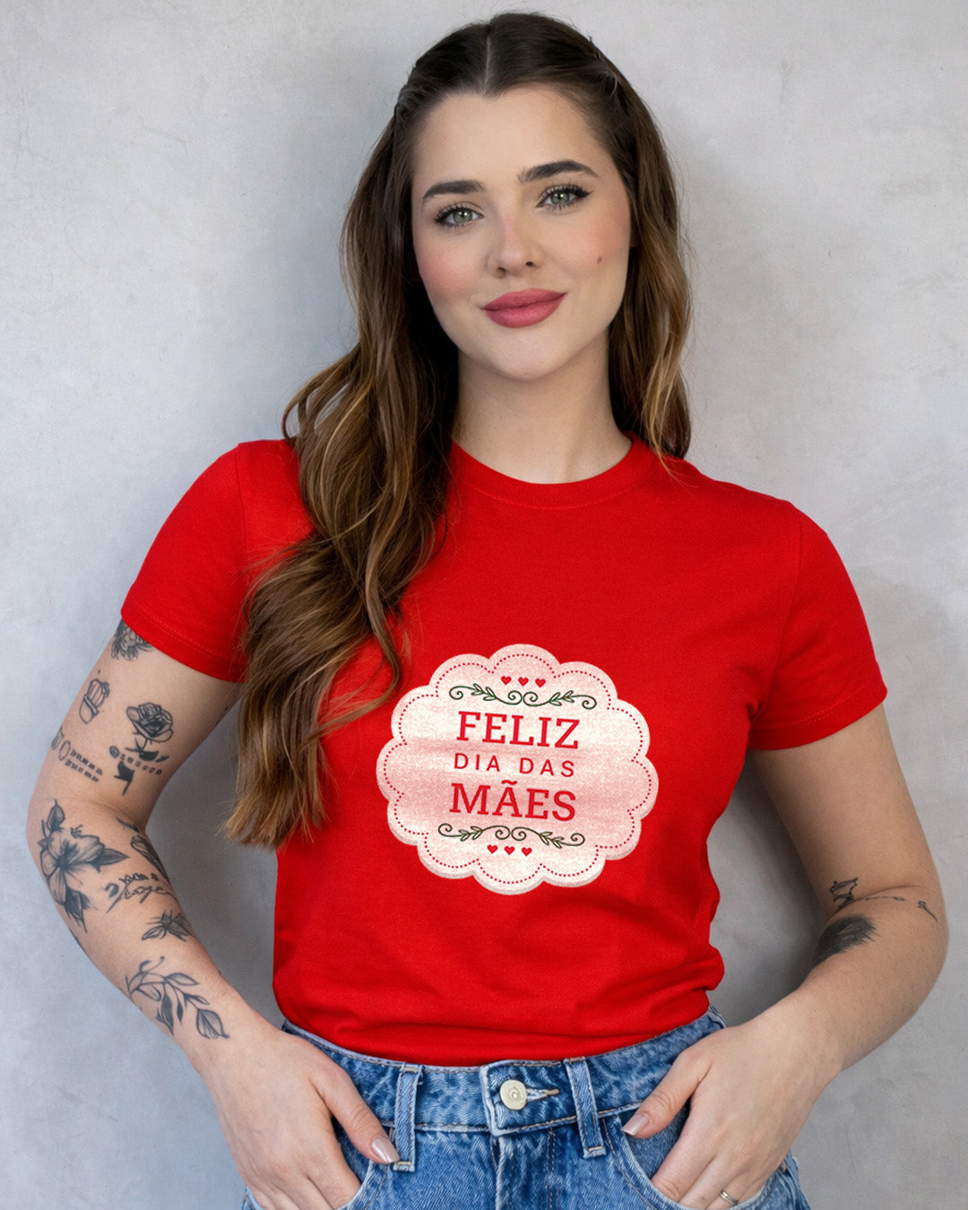 Camiseta Feminina 100% Algodão "Feliz Dia Das Mães Vintage" Dia Das Mães