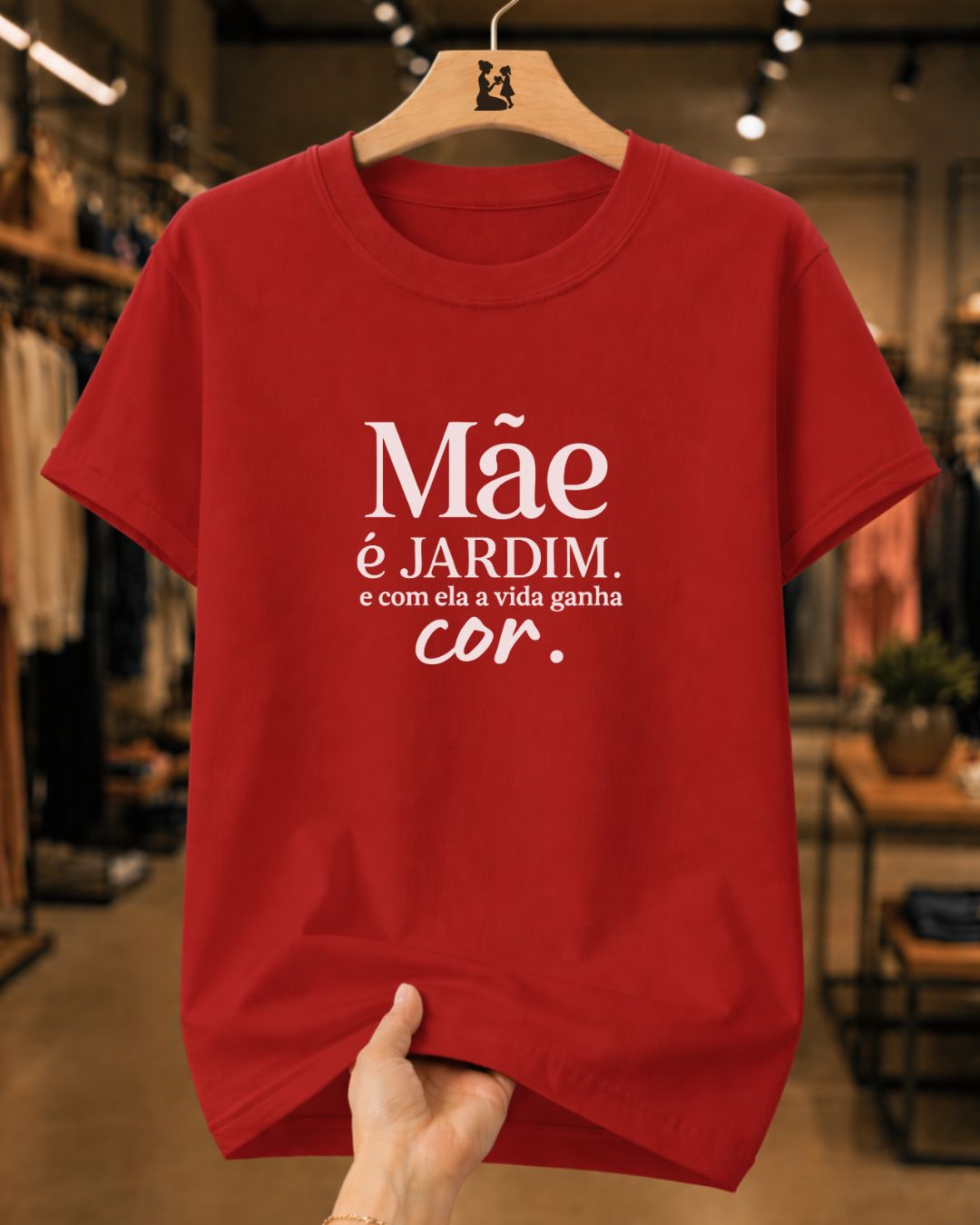 Camiseta Feminina 100% Algodão "Mãe É Jardim" Dia Das Mães
