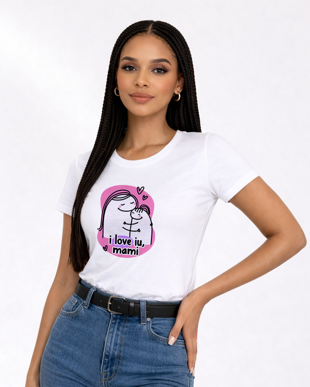 Camiseta Feminina 100% Algodão "I Love You Mami" Dia Das Mães
