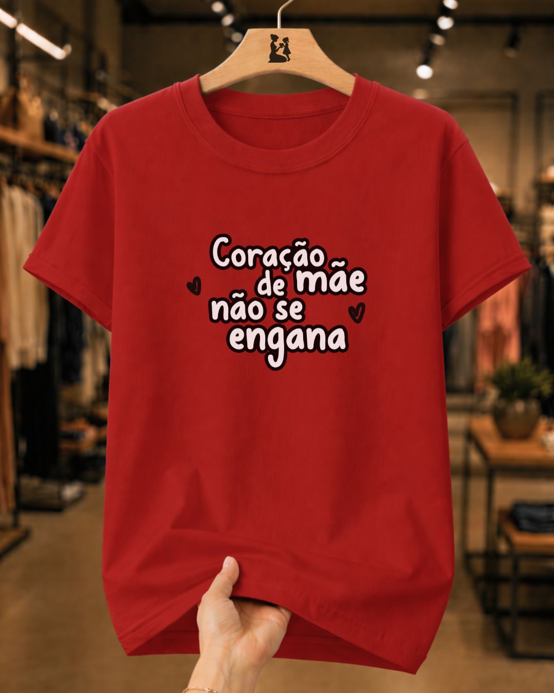 Camiseta Feminina Coração De Mãe Não Se Engana