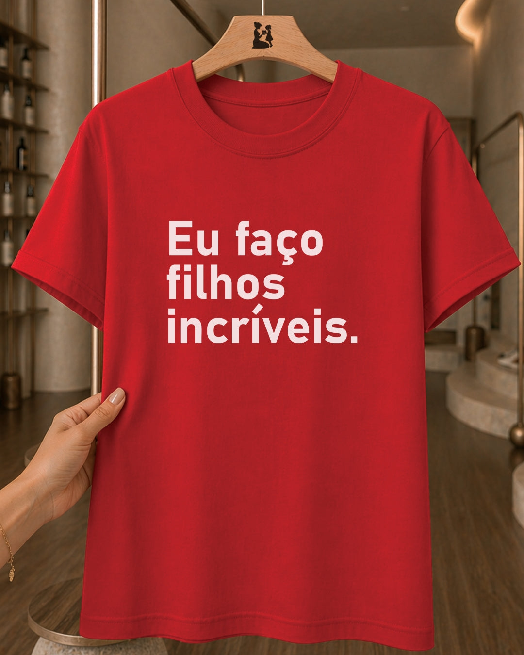 Camiseta Feminina 100% Algodão "Eu Faço Filhos Incríveis" Dia Das Mães