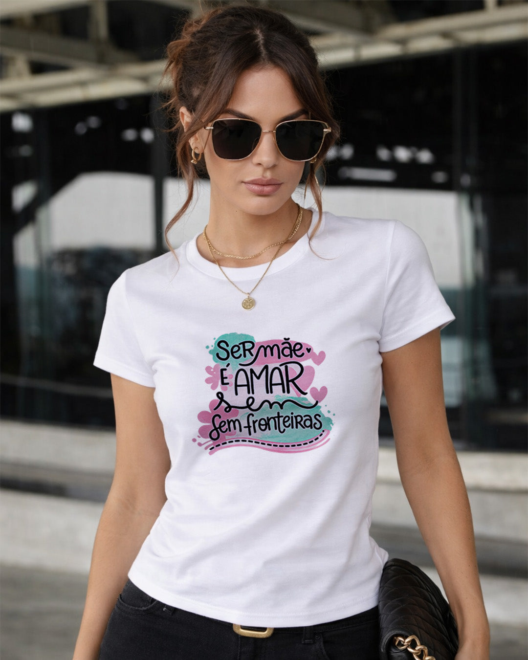 Camiseta Feminina 100% Algodão "Ser Mãe" Dia Das Mães