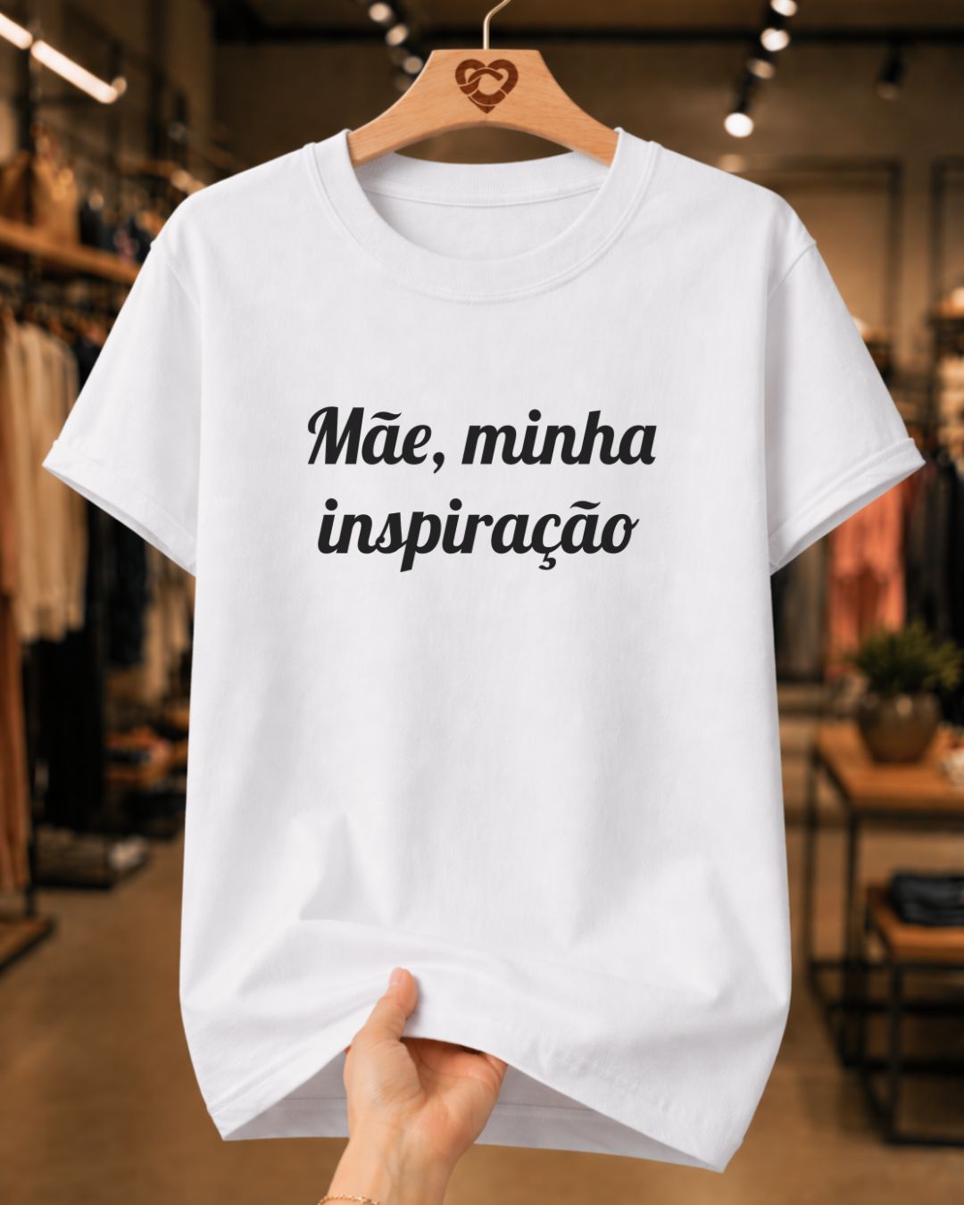 Camiseta Feminina 100% Algodão "Mãe Minha Inspiração" Dia Das Mães