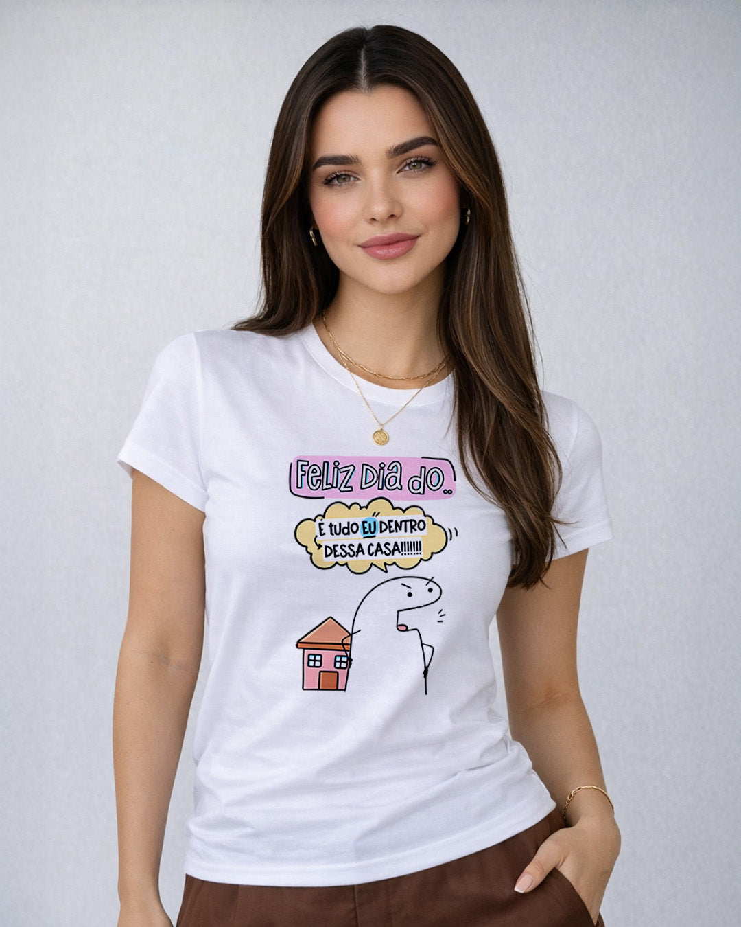 Camiseta Feminina 100% Algodão "É Tudo Eu" Dia Das Mães
