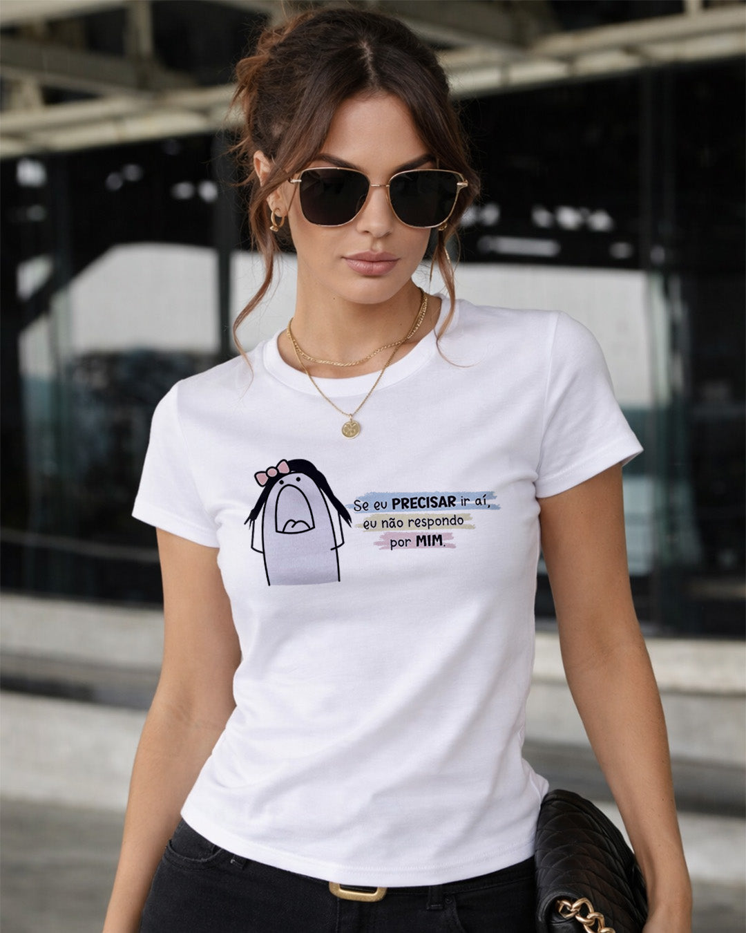 Camiseta Feminina 100% Algodão "Se Eu Precisar Ir Aí" Dia Das Mães