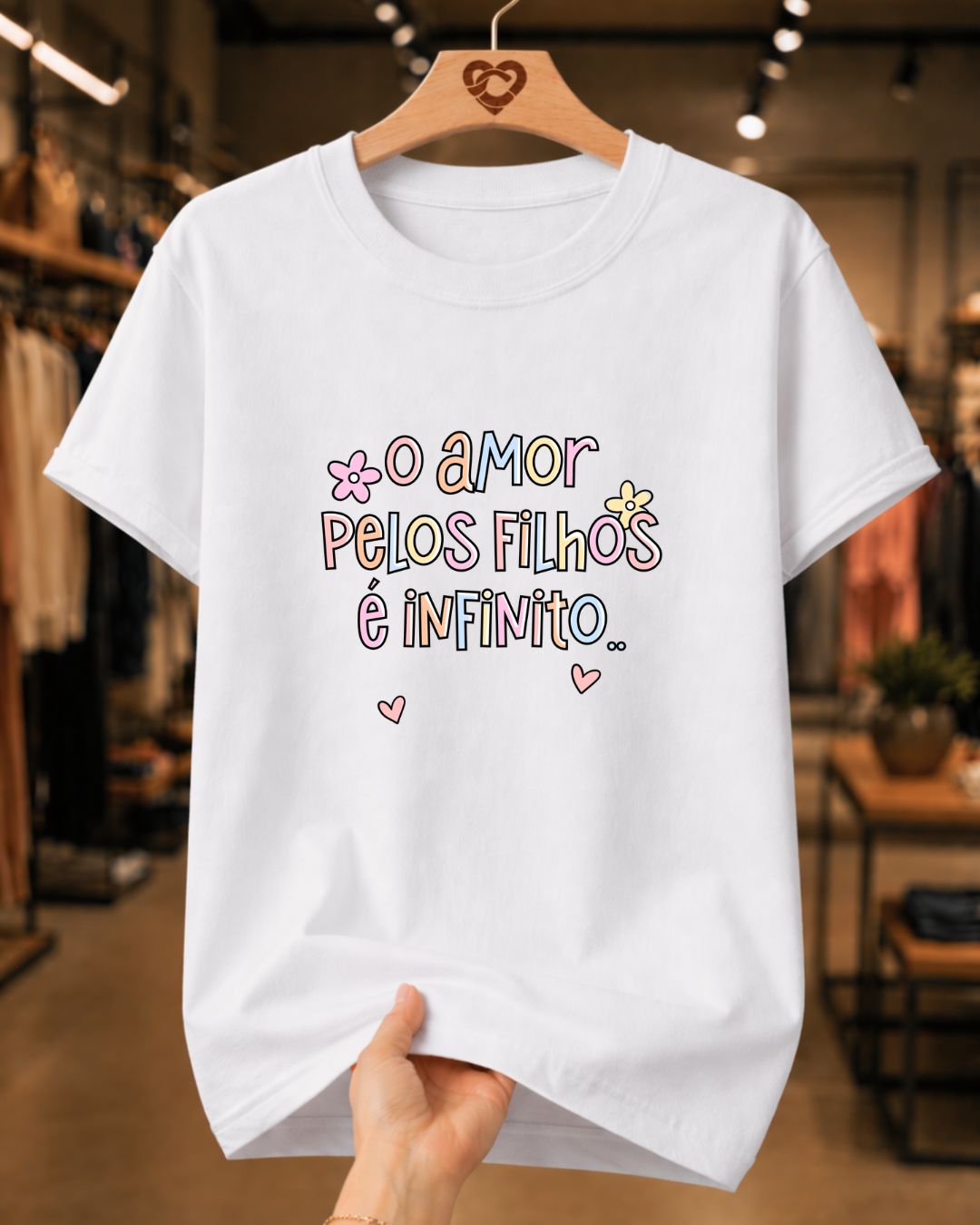 Camiseta Feminina O Amor Pelos Filhos É Infinito