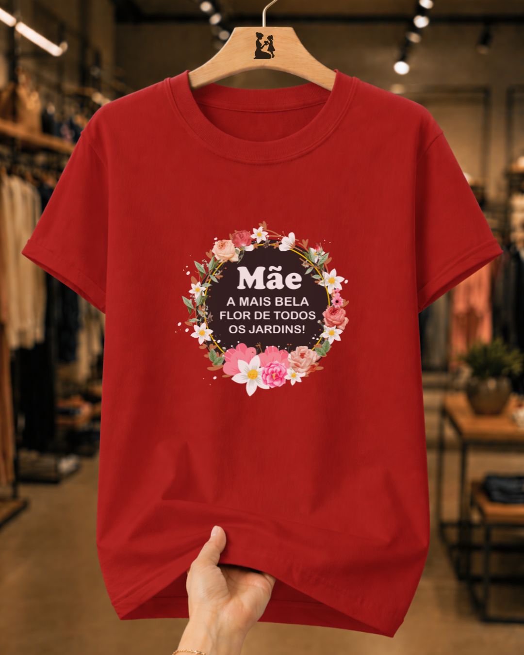 Camiseta Feminina 100% Algodão "Mãe A Mais Bela" Dia Das Mães