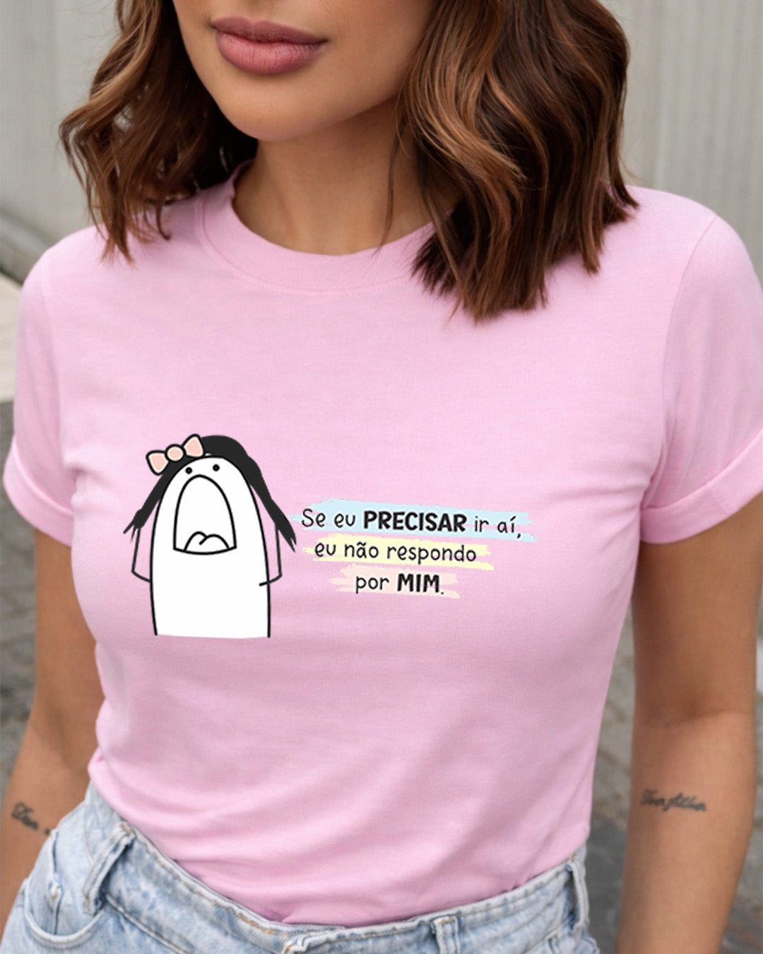 Camiseta Feminina 100% Algodão "Se Eu Precisar Ir Aí" Dia Das Mães