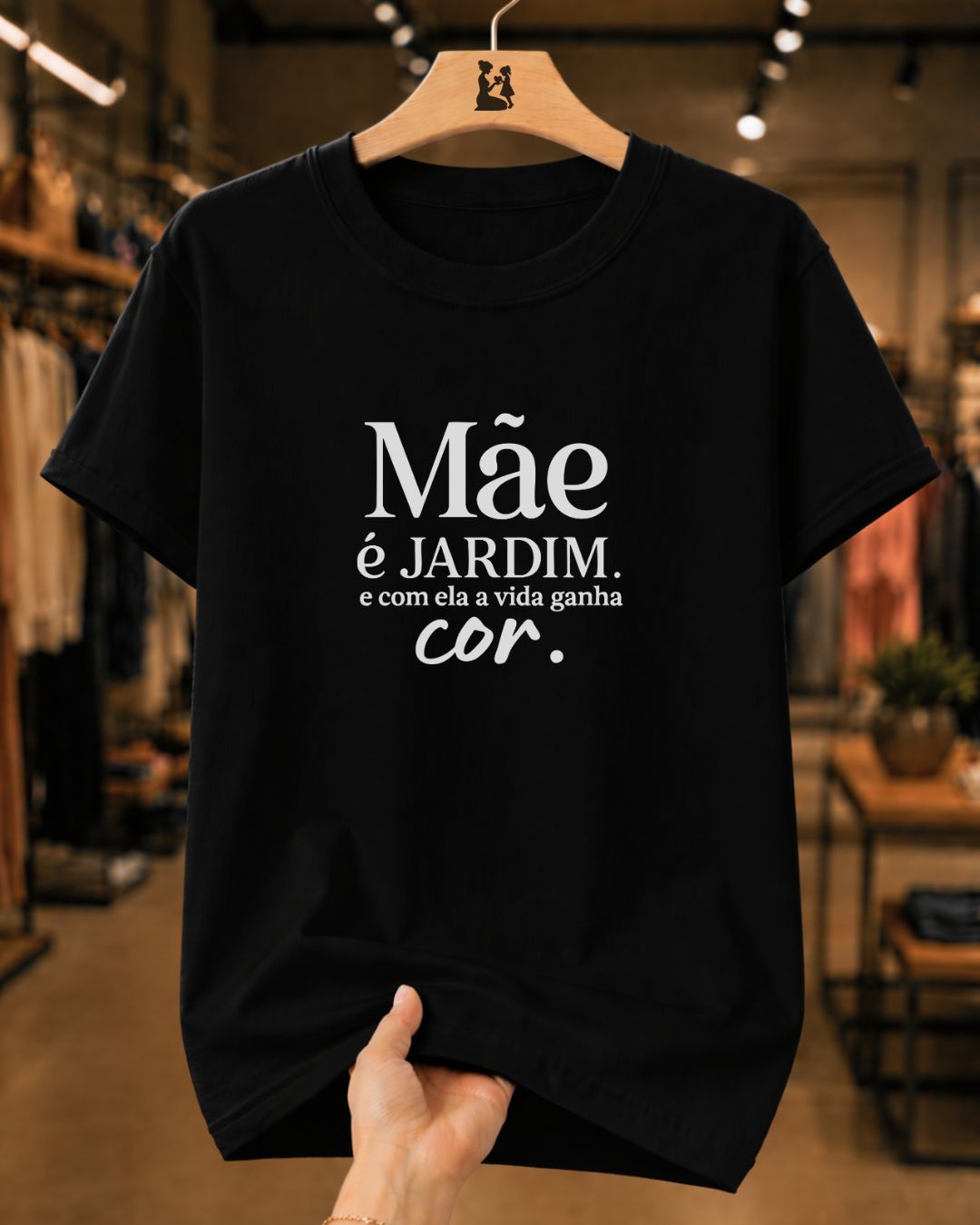Camiseta Feminina 100% Algodão "Mãe É Jardim" Dia Das Mães