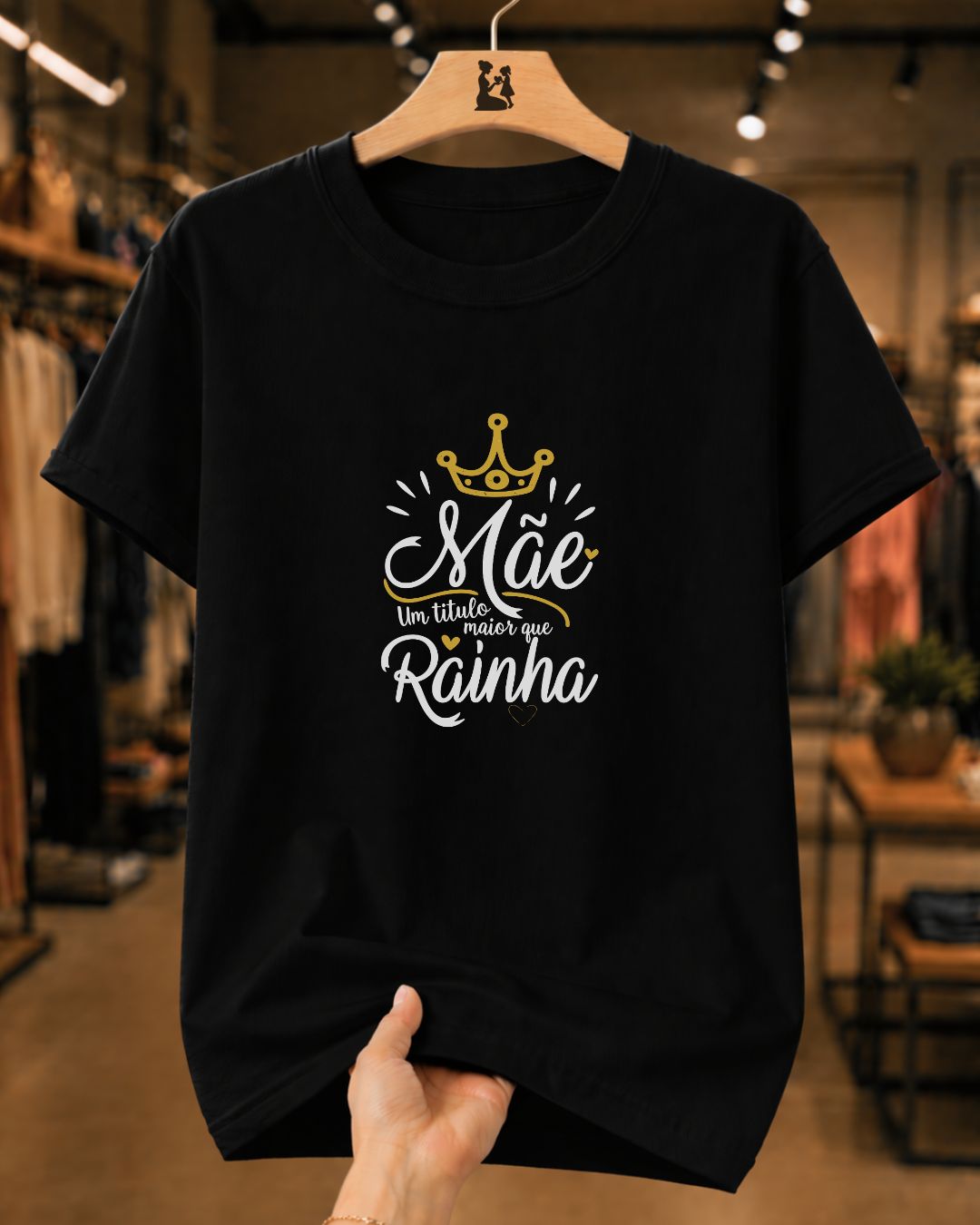 Camiseta Dia Das Mães Feminina "Mãe Um Título Maior" 100% Algodão