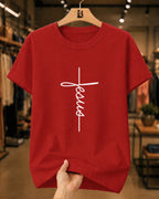 Camiseta Cristã Jesus Cruz Minimalista