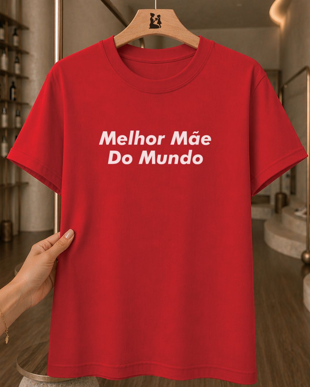 Camiseta Feminina 100% Algodão Frase "Melhor Mãe" Dia Das Mães