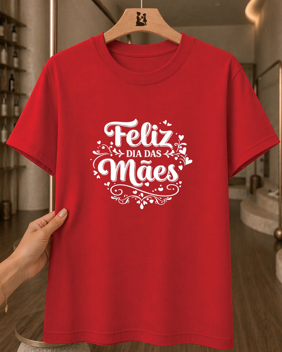 Camiseta Feminina 100% Algodão "Feliz Dia Das Mães" Dia Das Mães