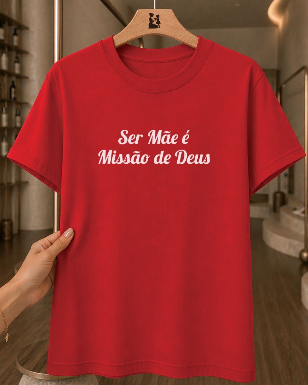 Camiseta Feminina 100% Algodão "Ser Mãe É Missão De Deus" Dia Das Mães