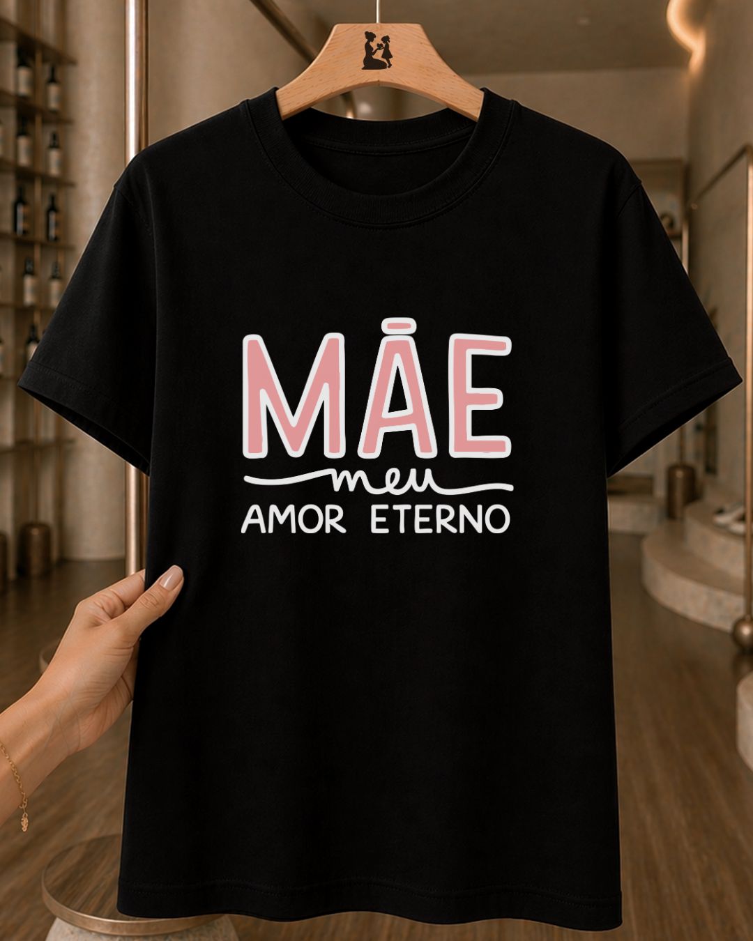 Camiseta 100% Algodão Feminina "Mãe Meu Amor Eterno" Dia Das Mães