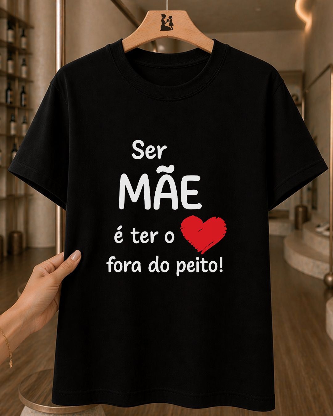 Camiseta Feminina Dia Das Mães "Coração Fora Do Peito" 100% Algodão