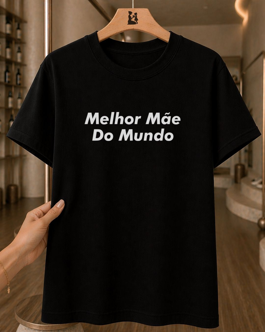 Camiseta Feminina 100% Algodão Frase "Melhor Mãe" Dia Das Mães