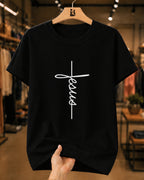 Camiseta Cristã Jesus Cruz Minimalista