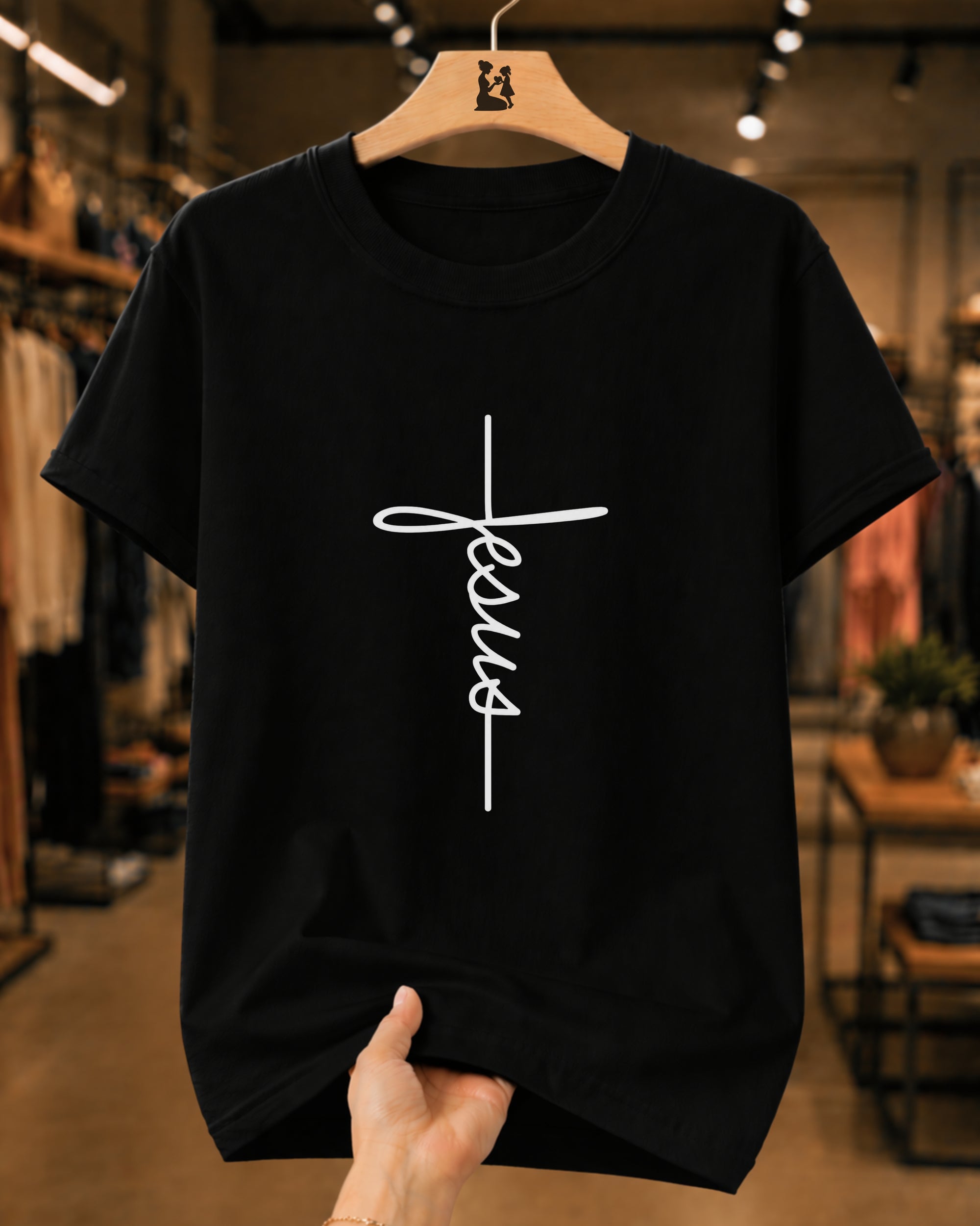 Camiseta Cristã Jesus Cruz Minimalista