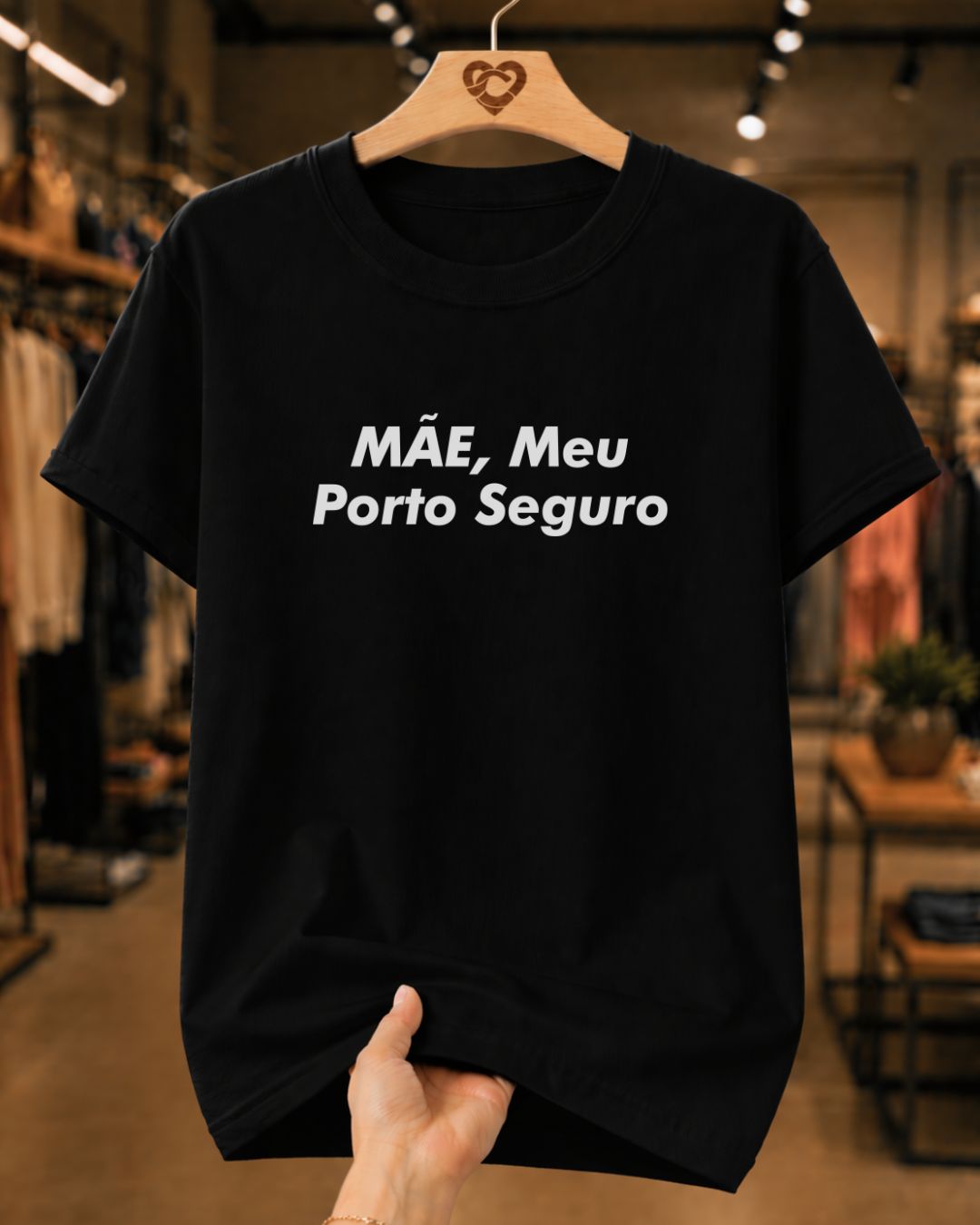 Camiseta Feminina 100% Algodão "Mãe Meu Porto Seguro" Dia Das Mães
