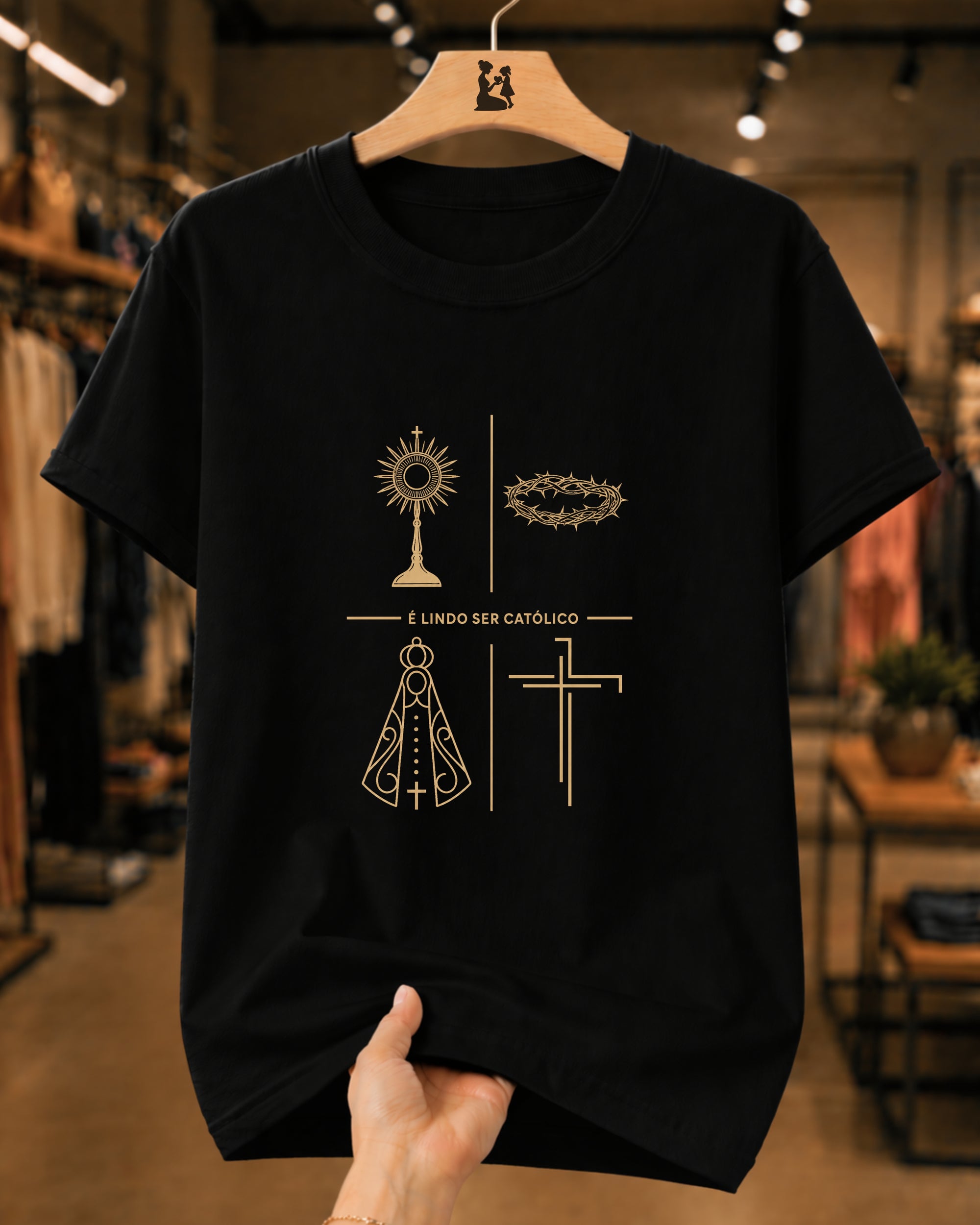 Camiseta Católica Estampa Fé Eucaristia