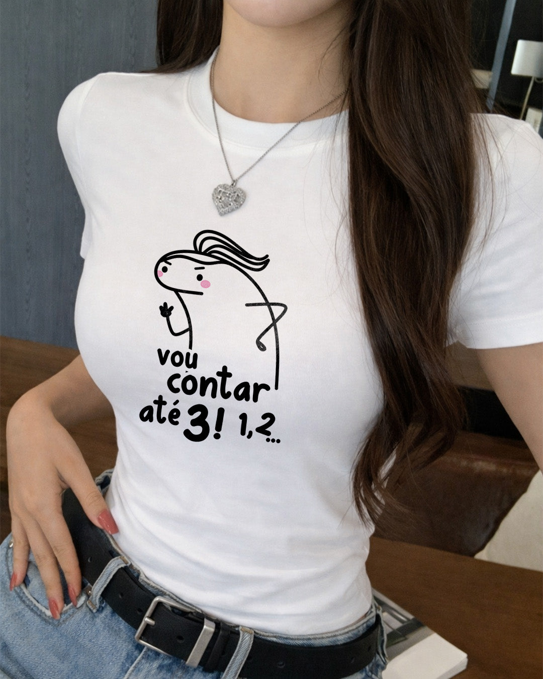 Camiseta Feminina 100% Algodão "Até 3" Dia Das Mães