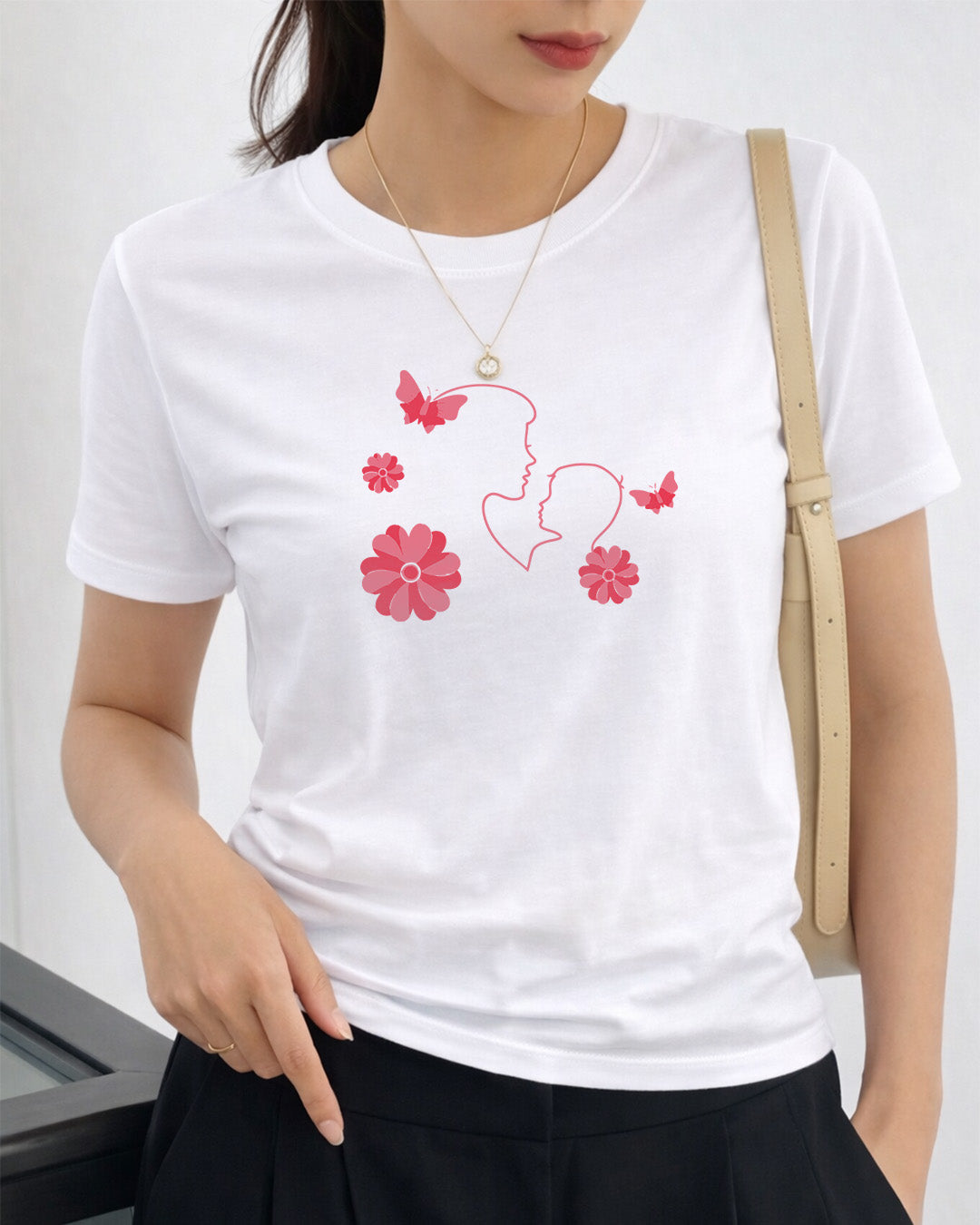 Camiseta 100% Algodão Feminina "Amor De Mãe É Eterno" Dia Das Mães