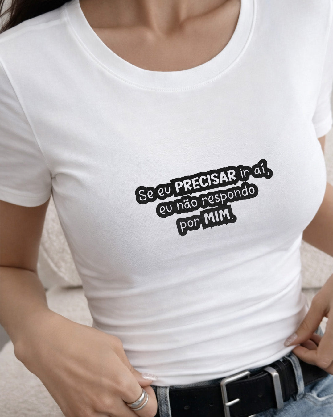 Camiseta Feminina 100% Algodão "Se Eu Precisar Ir Aí" Dia Das Mães