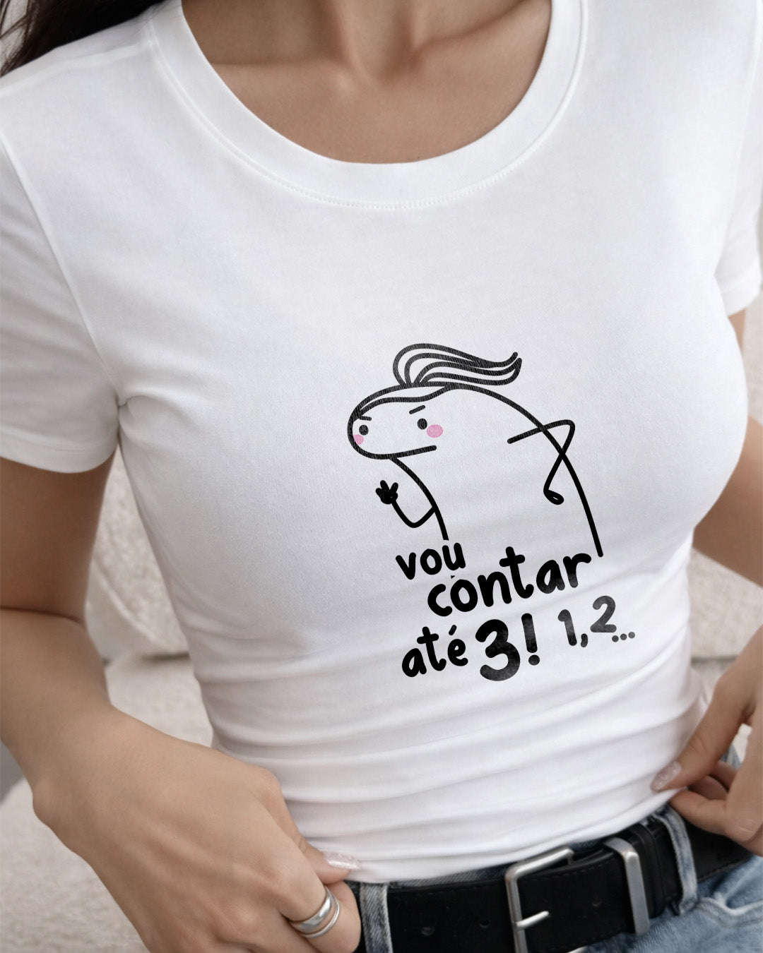 Camiseta Feminina 100% Algodão "Até 3" Dia Das Mães