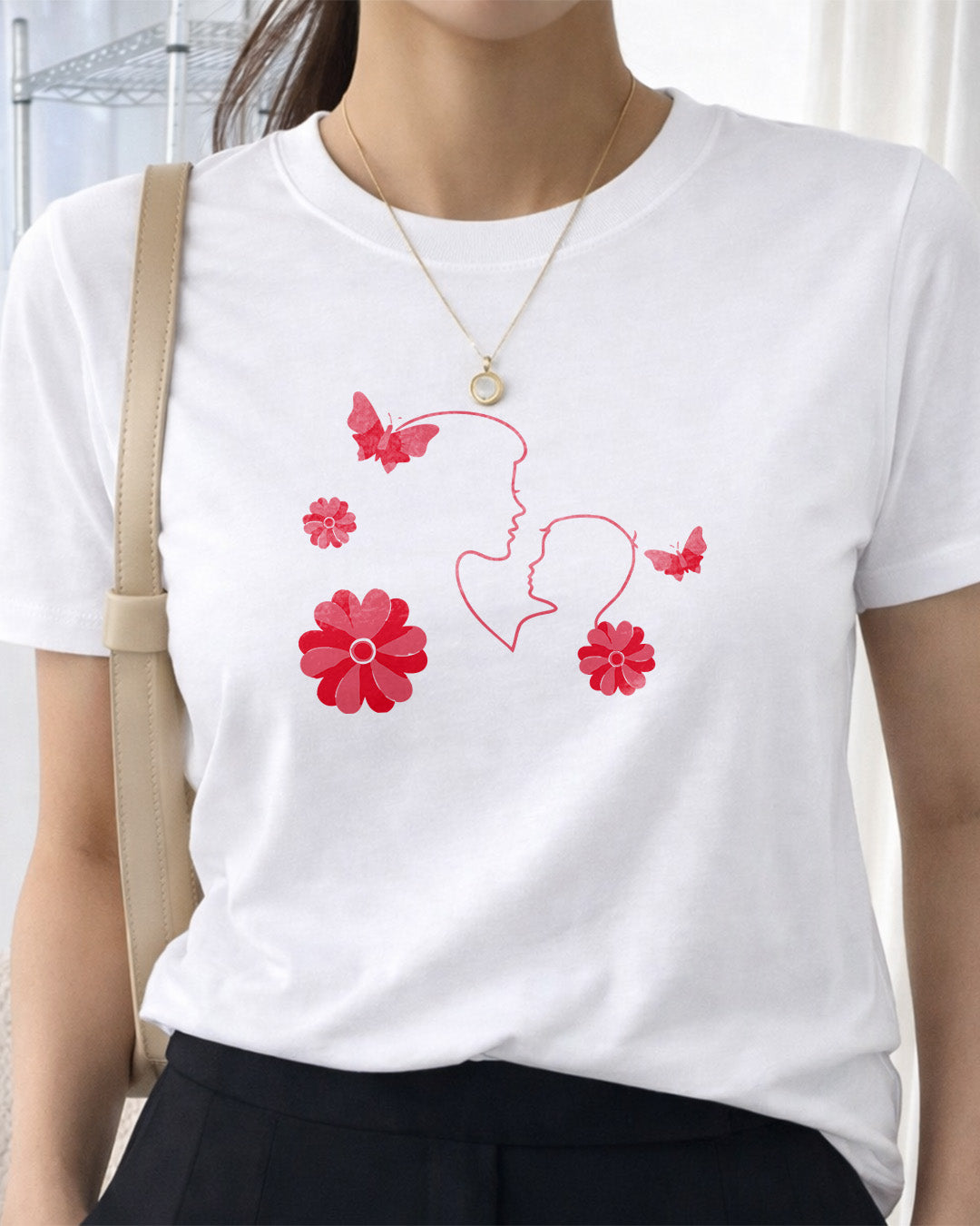 Camiseta 100% Algodão Feminina "Amor De Mãe É Eterno" Dia Das Mães