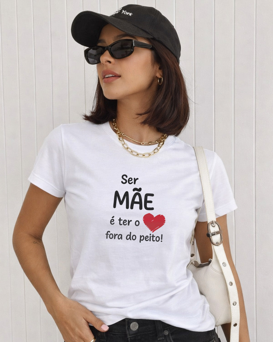 Camiseta Feminina Dia Das Mães "Coração Fora Do Peito" 100% Algodão