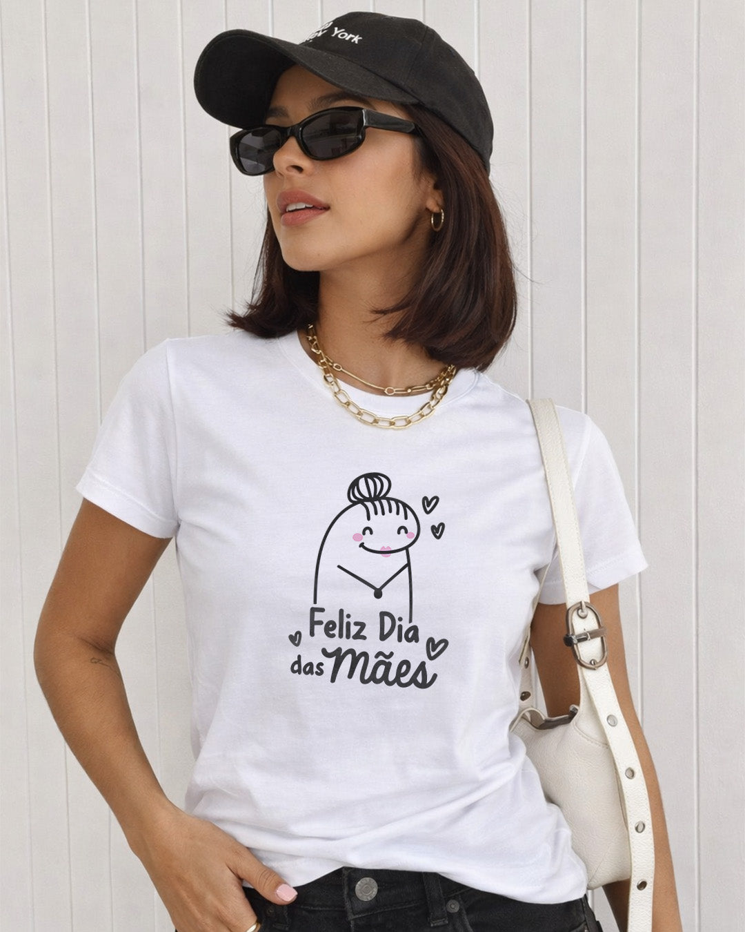 Camiseta Feminina 100% Algodão "Feliz Dia Das Mães Alegre" Dia Das Mães