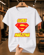 Camiseta Feminina 100% Algodão "Super Mãezona" Dia Das Mães