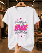 Camiseta Feminina 100% Algodão "Coração De Mãe Cabe Todos" Dia Das Mães