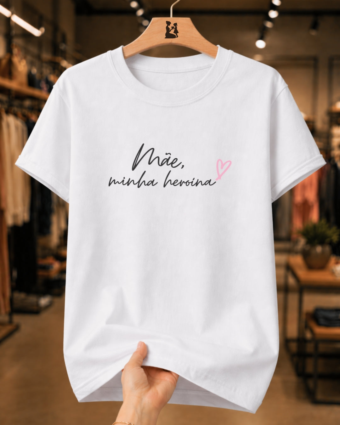 Camiseta Feminina Dia Das Mães "Mãe Minha Heroina" 100% Algodão