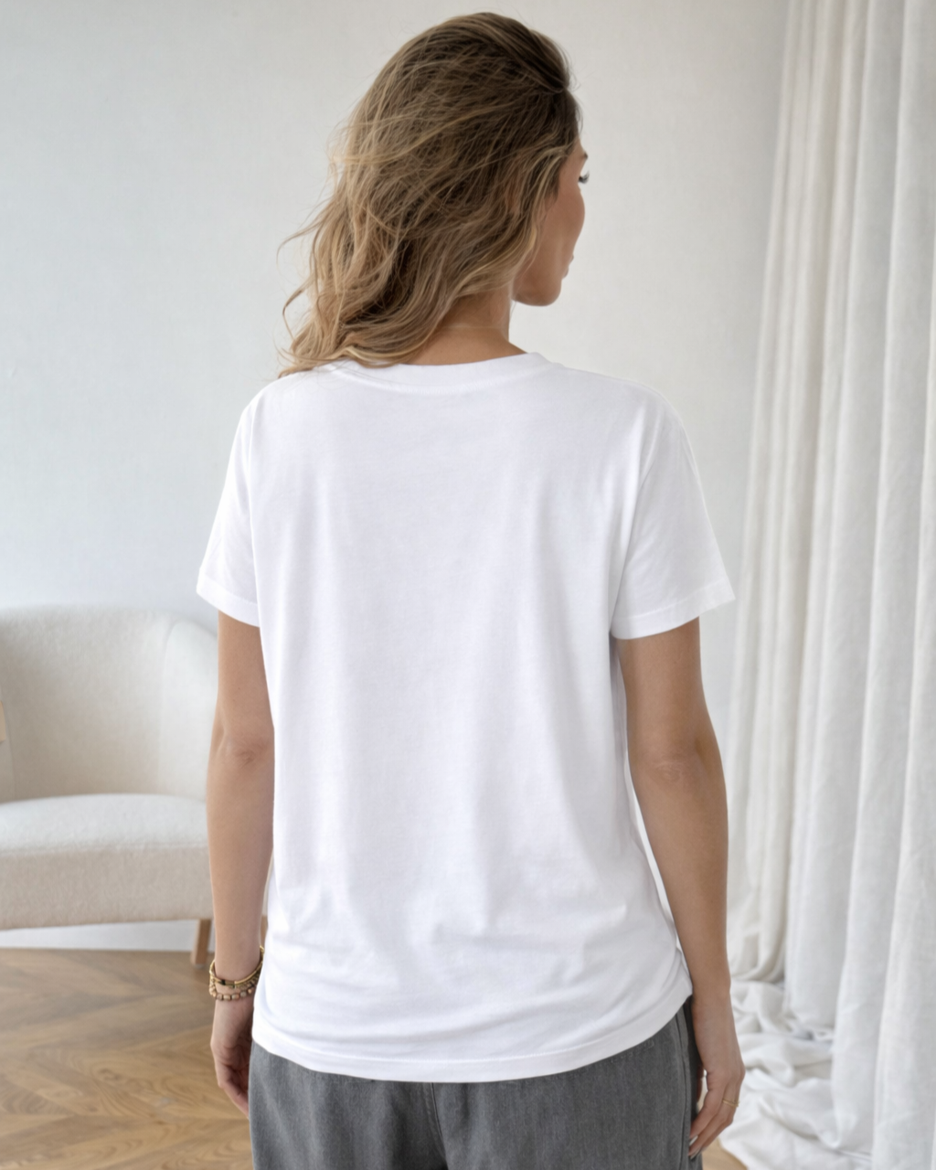 Camiseta Feminina 100% Algodão "Sorrir De Olheira A Olheira" Dia Das Mães