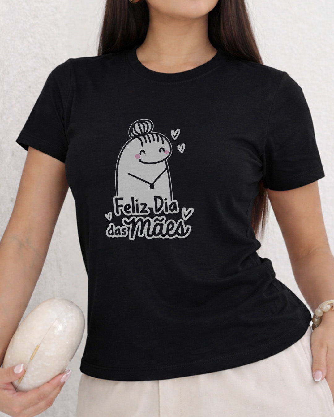 Camiseta Feminina 100% Algodão "Feliz Dia Das Mães Alegre" Dia Das Mães