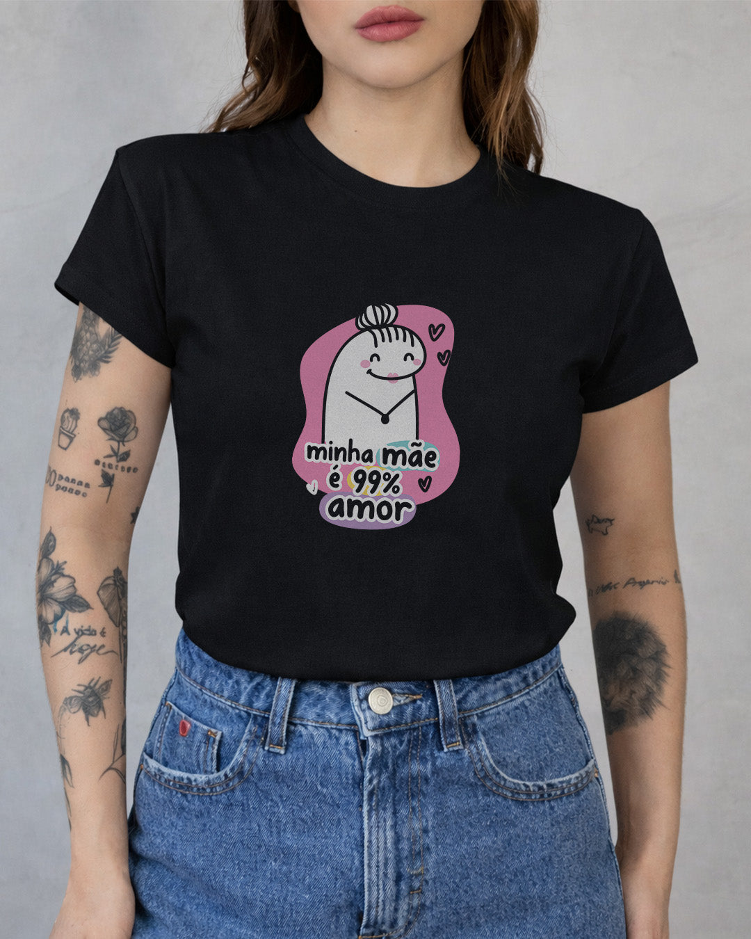 Camiseta Feminina "Minha Mãe É 99% Amor" 100% Algodão Dia Das Mães