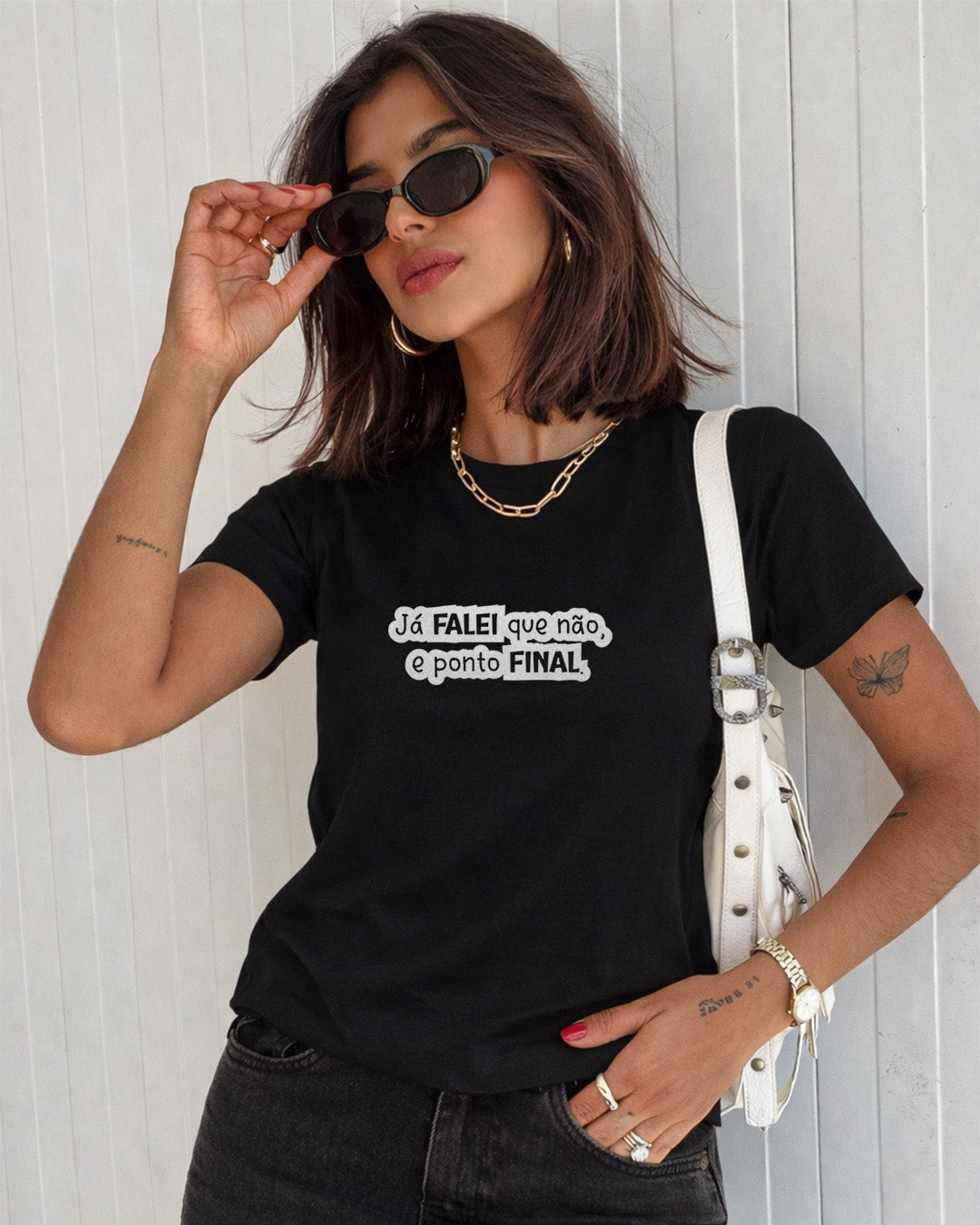 Camiseta 100% Algodão Feminina "Já Falei Que Não E Ponto Final" Dia Das Mães