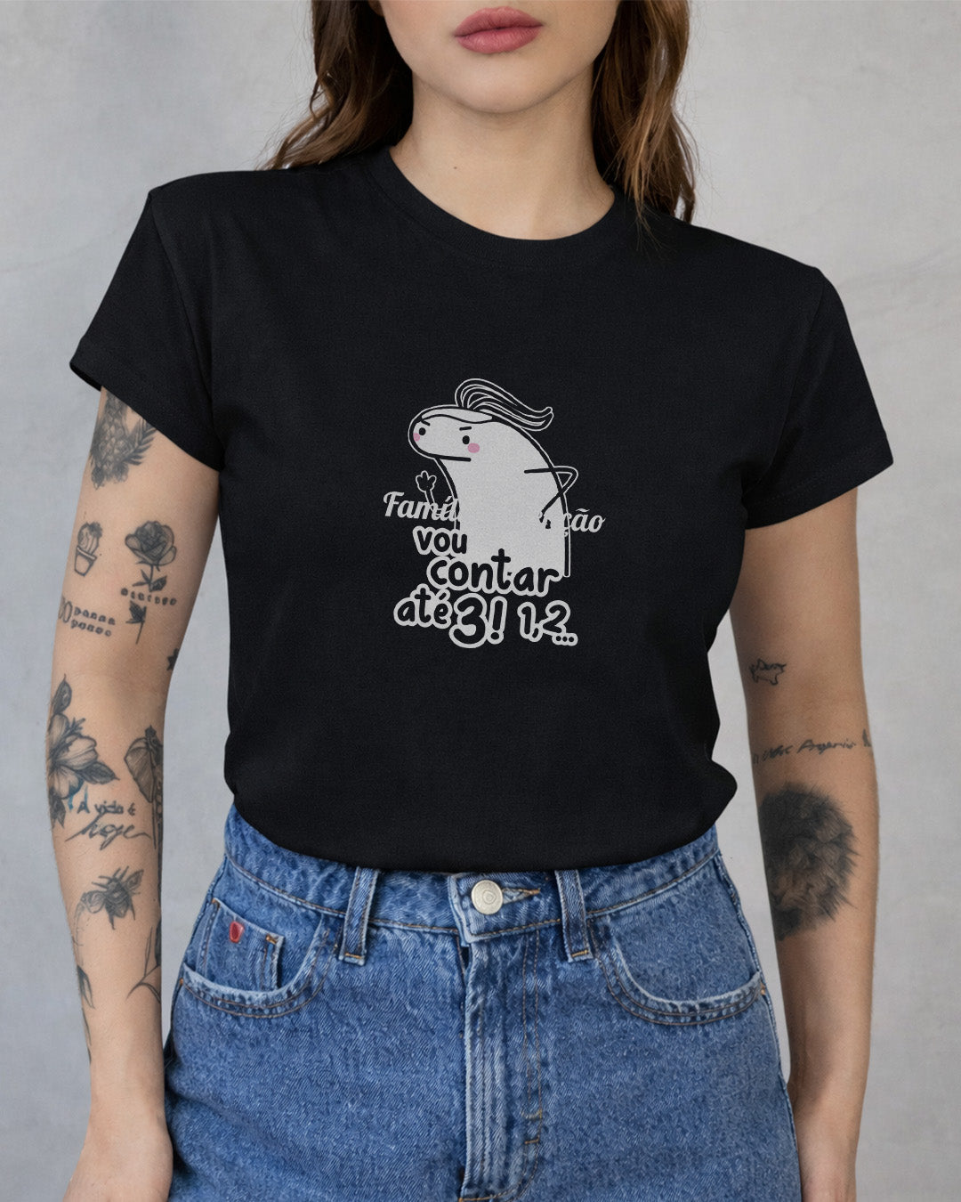 Camiseta Feminina 100% Algodão "Até 3" Dia Das Mães