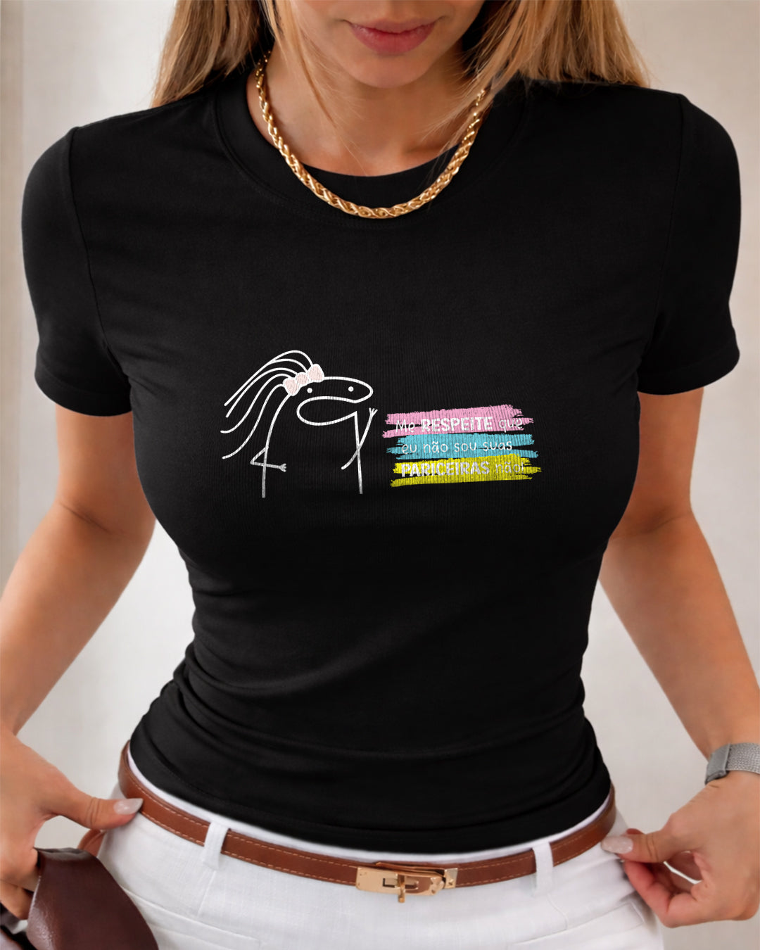 Camiseta 100% Algodão Feminina "Eu Não Sou Suas Pariceiras Não!" Dia Das Mães