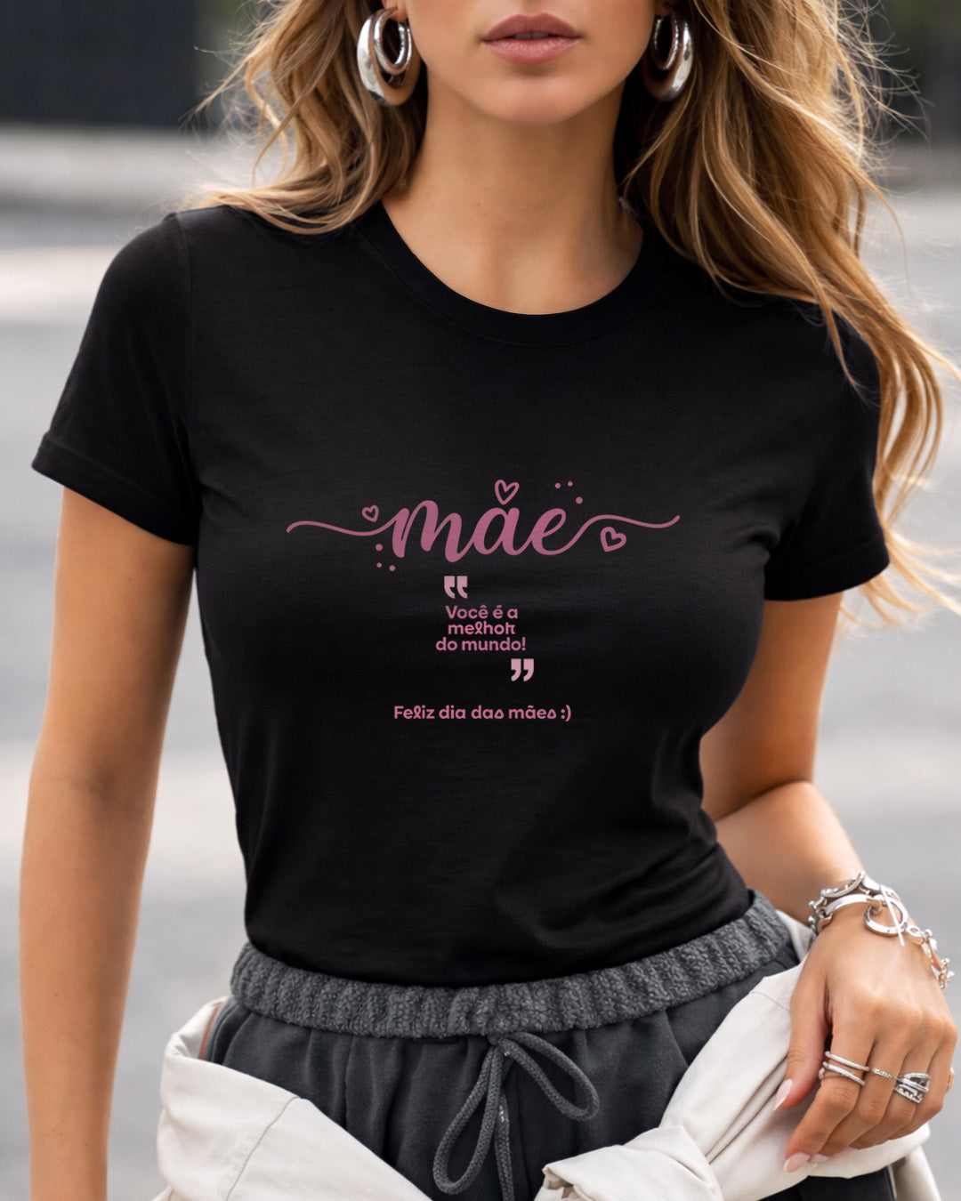 Camiseta 100% Algodão Feminina "Mãe Você É A Melhor Do Mundo" Dia Das Mães