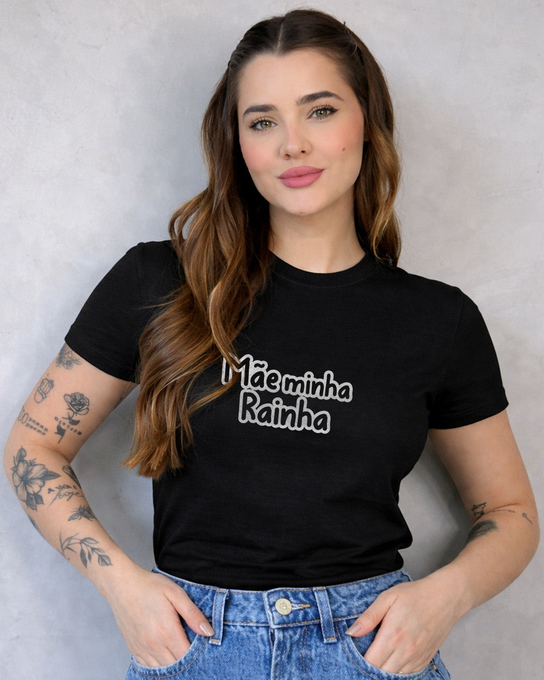 Camiseta 100% Algodão Feminina "Mãe Minha Rainha Especial" Dia Das Mães